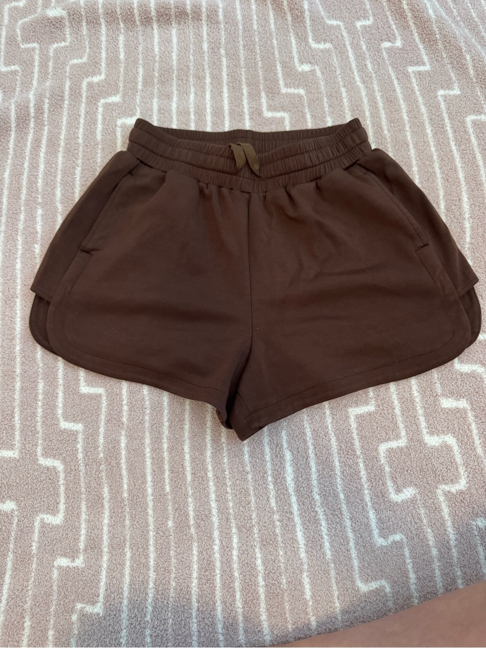 Brown High-Waisted Athletic Running Shorts